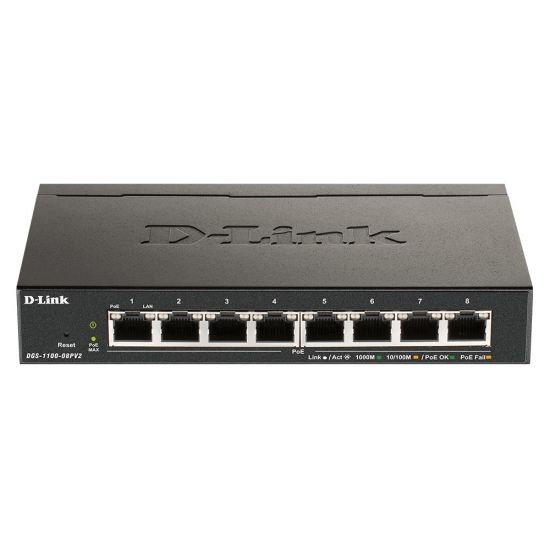 D-Link DGS-1100-08PV2 8-Port PoE Gigabit Smart Mana