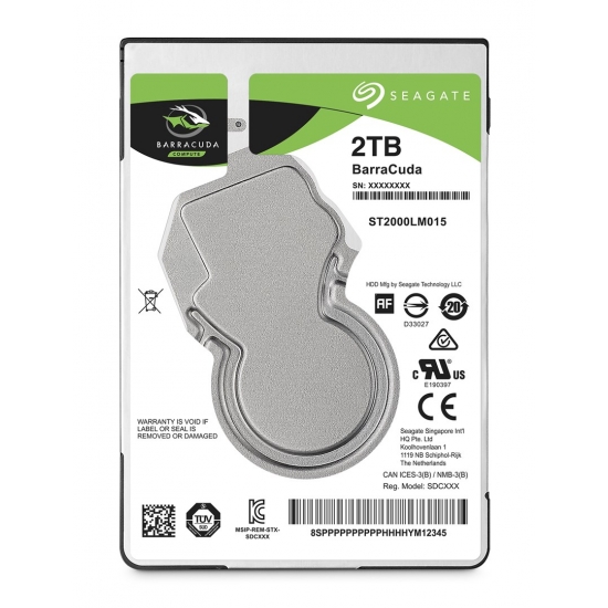 Dysk HDD Seagate Barracuda ST2000LM015 (2 TB ; 2.5"; 128 MB; 5400 obr/min)